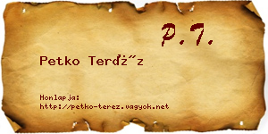 Petko Teréz névjegykártya